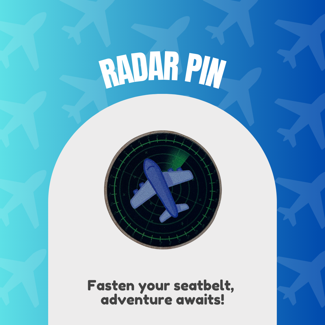 Airplane Radar Pin Badge