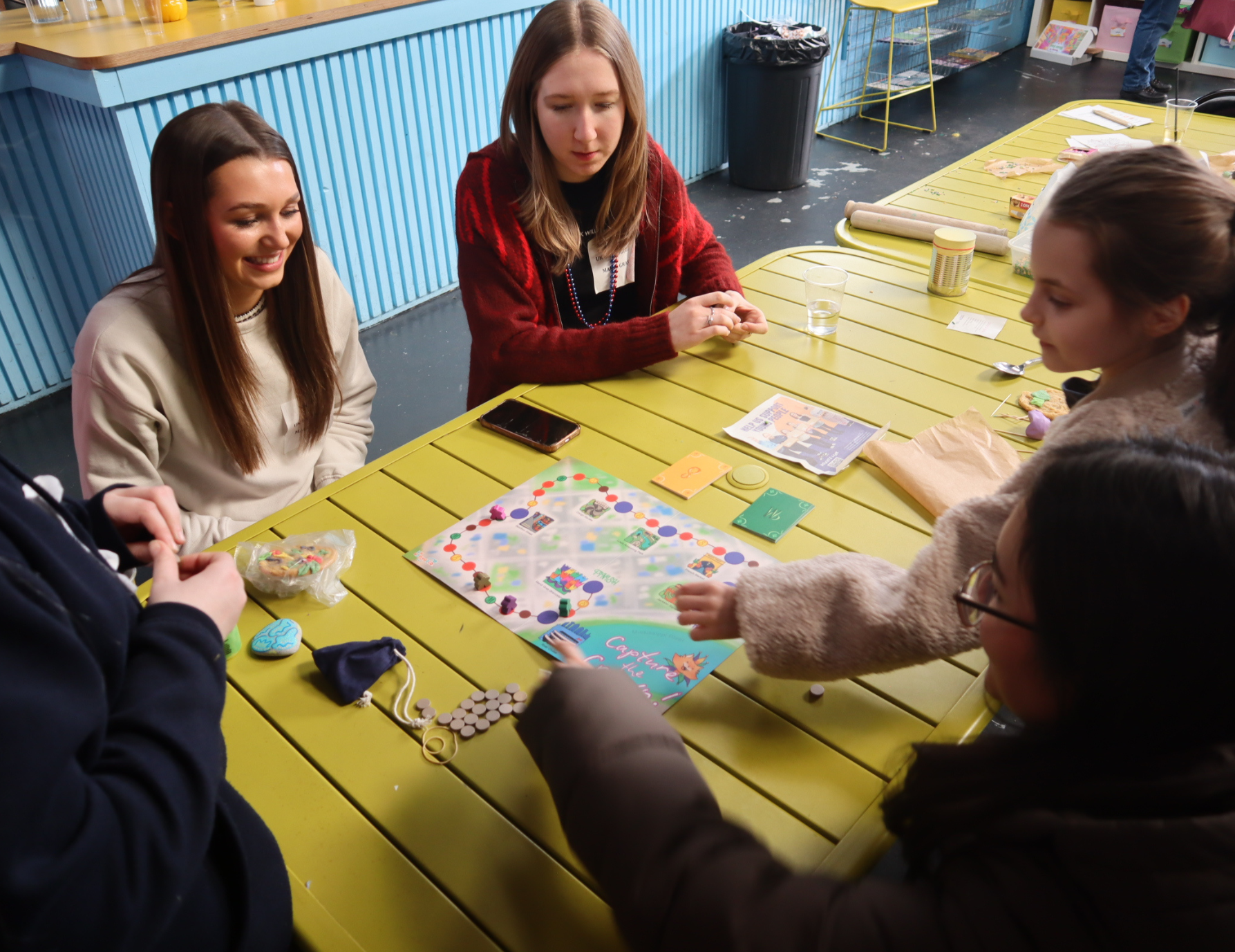 several young people engaging with a UK Unplugged box